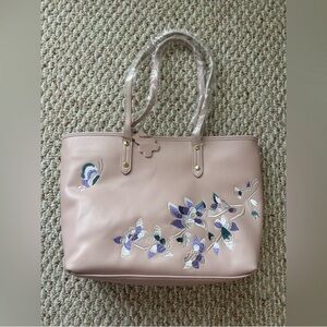 *SOLD*Floral Embroidered Pink Tote Bag